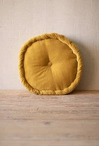 Kalalou Round Velvet Floor Cushion Decor