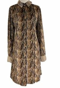 Adore Ladies Snake Print L/S Button Dress