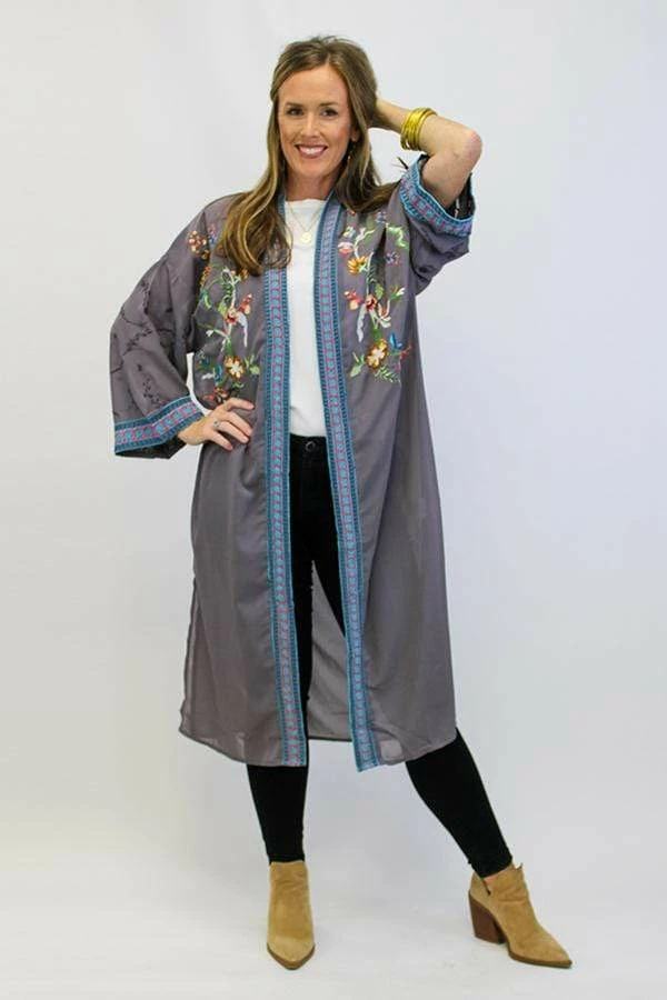 Avani Del Amour Dusters - Kimonos DON'T DILLY DALLY DUSTER LENGTH KIMONO