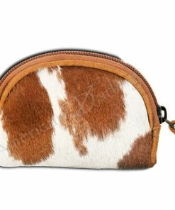 American Darling Bags Brown/White Hair On Hide Leather Coin Purse