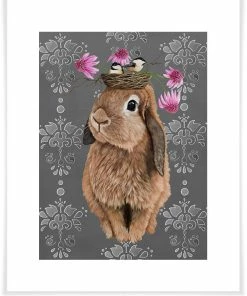 Green Box Art Decor Bubblegum Bunny On Canvas