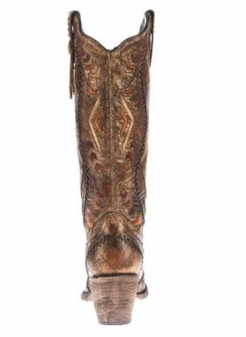 Boots Corral Women's Aztec Embroidered Whipstitched Boot Snip Toe C2872 (PM)