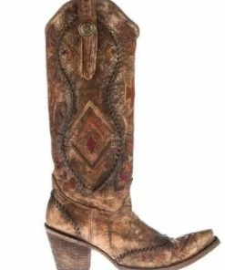 Boots Corral Women's Aztec Embroidered Whipstitched Boot Snip Toe C2872 (PM)