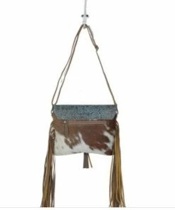 Myra Bag Cerulean Vines Leather & Hairon Bag