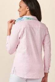 Charlie Paige Seersucker Contrast Top Ladies