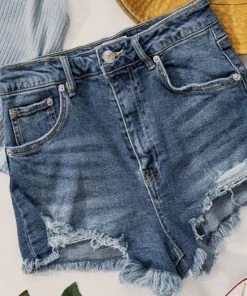 Trendnotes Distressed Denim Shorts Bottoms
