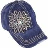 Olive & Pique Ball Caps Rhinestone Denim Cap