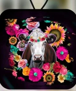 Rusty Arrow Designs Accessories ﻿Floral Cow Square Air Freshner