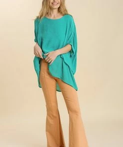 Umgee USA Jade Cuffed 1/2 Sleeve Layered Tunic-Reg./Plus Tunics