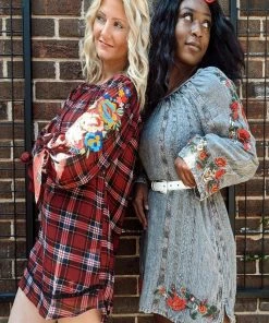 Avani Del Amour Making Me Moody Embroidery Tunic Top Tunics