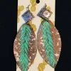 JJs Designs Feather Leather Earrings Accessories