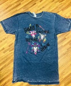 JJs Designs “Hang’n Will Th The Heifers, Hippies & Gypsies” Blue T-shirt
