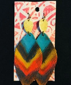 JJs Designs Accessories Feather Leather Earrings