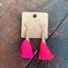 Treasure Neon Pink Thread Earrings