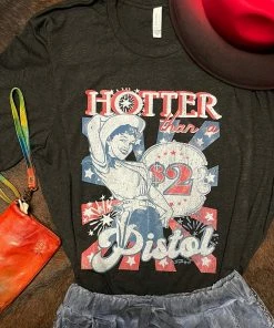 Ranch Swag T-Shirts Hotter Than A $2 Pistol Crew Neck T-Shirt
