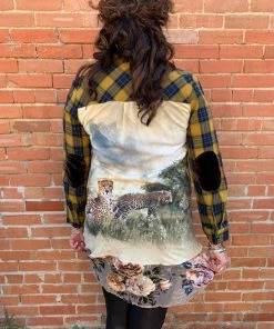 Aratta Mustard Plaid Shirt Dress