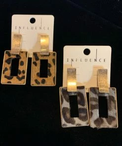 Influence Animal Print Square Earrings Accessories