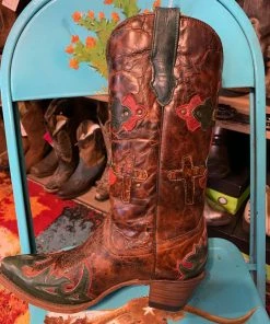 Boots Corral Chestnut Marbled Brown Leather R1008 (PM)