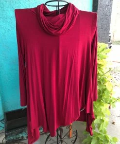 LILYPAD Ladies Red Cowl Neck Tunic
