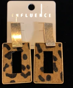Influence Animal Print Square Earrings Accessories