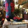 Corral Womens Red Rose Embroidered Black Leather Cowgirl Western Boots R2498 (PM)