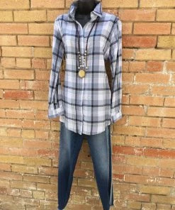 KYLA SEO Ladies Nina Plaid Shirt With Embroidery