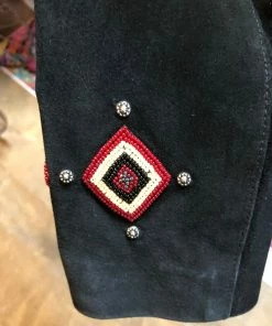 North American Frontier Vintage Pigskin Suede Beaded Jacket (Medium)