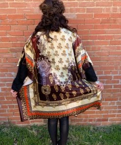 Aratta Velvet Espresso Daisy Theme Kimono