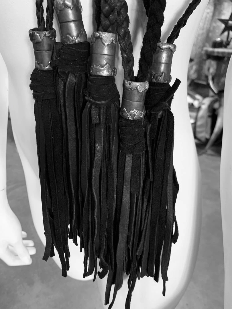 Art By Amy Braided Black Leather Necklace