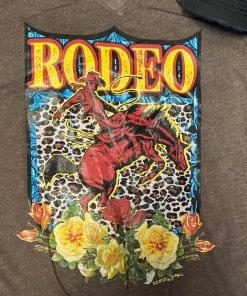 Ranch Swag Ladies Rodeo Bucking Bronc V-neck T-shirt