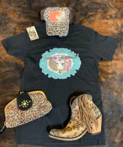 JJs Designs Rhinestone Steer T Shirt