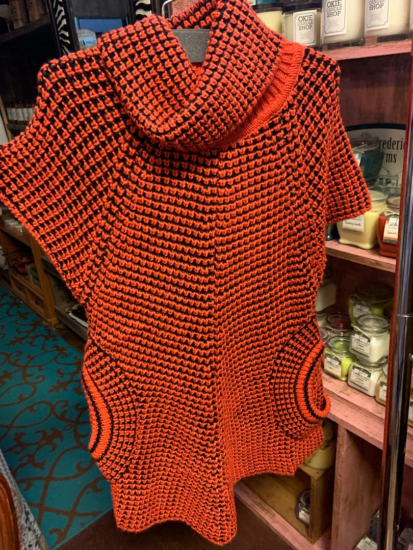 Orange And Black Knit Tunic