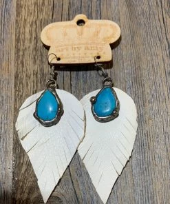 Art By Amy Leather W/Turquoise Earrings Accessories