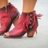 Libery Black Rojo Concho Fringe Peep Toes Boots