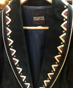 North American Frontier Vintage Pigskin Suede Beaded Jacket (Medium)