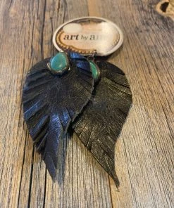 Art By Amy Leather W/Turquoise Earrings Accessories