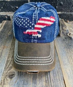 KB Premium Headwear American Eagle Denim Baseball Cap