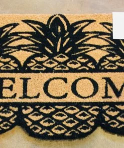 Evergreen Pineapple Welcome Mat Decor