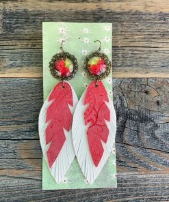 JJ's Designs Red Leather Earrings Accessories