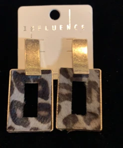 Influence Animal Print Square Earrings Accessories