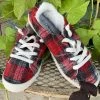 Forever By Forever Link Other Footwear Red Plaid Sneaker
