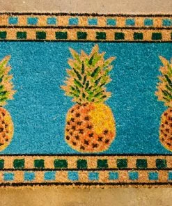 Evergreen Turquoise Pineapple Mat Decor
