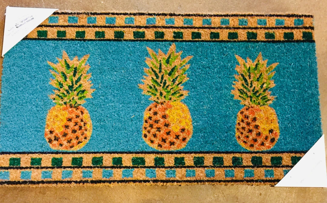 Evergreen Turquoise Pineapple Mat Decor