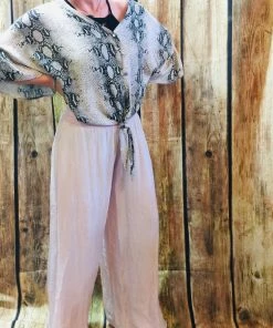 JJs Designs Knit Waist Silk Pants Ladies