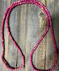 A Rare Bird Accessories Teakwood Bead Necklace