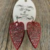 JJs Designs & Boutique Red Rhinestone Heart Earrings Jewelry