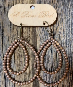 A Rare Bird Accessories Teakwood Teardrop Earrings/ 10 Colors
