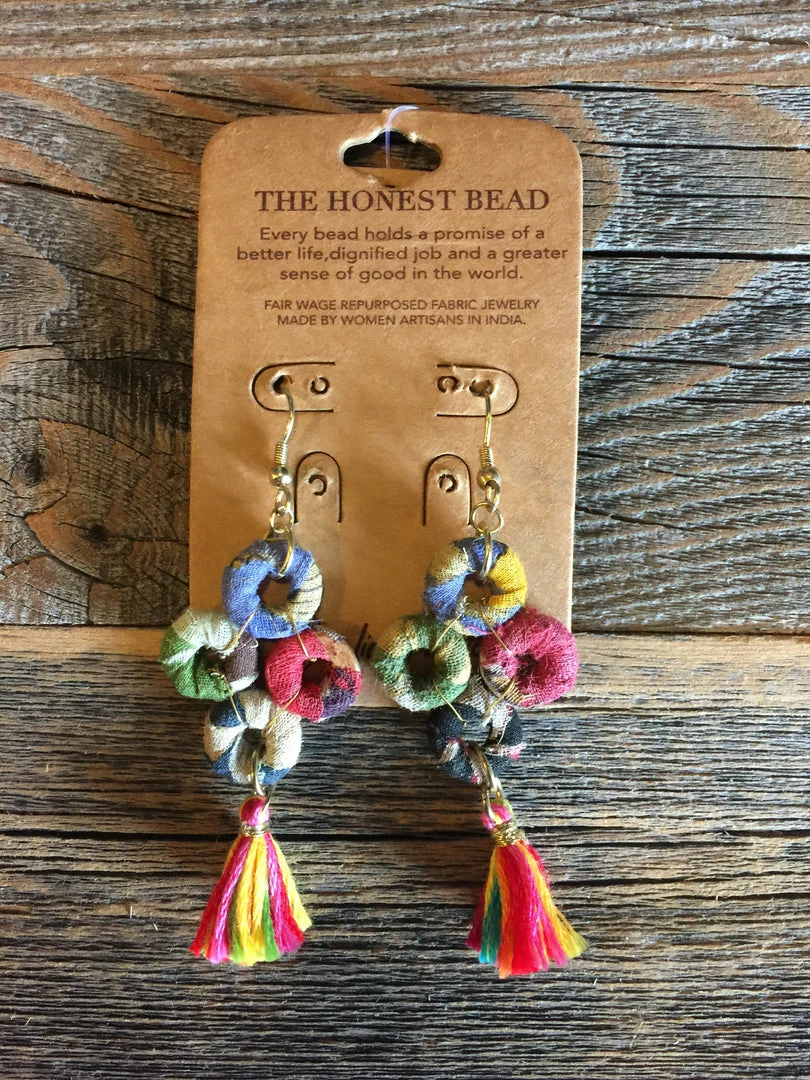 The Honest Beads Honest Beads O's With Tassel Earrings Accessories
