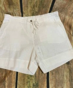 Charlie Paige White Linen Shorts Bottoms