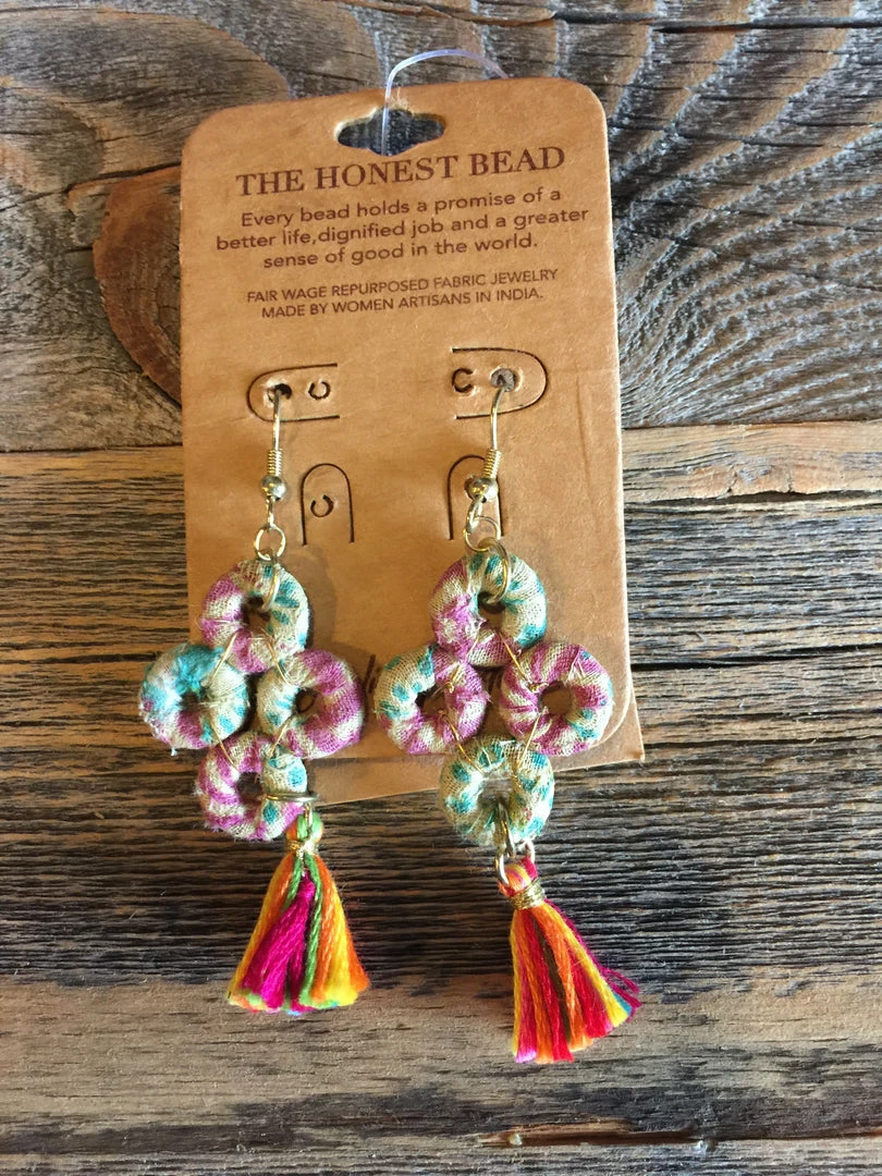 The Honest Beads Honest Beads O's With Tassel Earrings Accessories